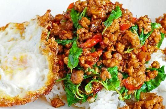 Thai Basil Pork Rice + Egg